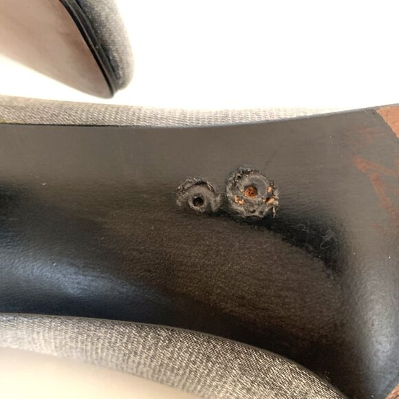 Stuart Weitzman Size 9 AA Silver Satin Square Toe Pumps Womans Shoes Heels - Picture 12 of 12